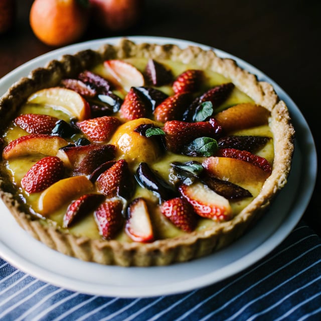 Honey Strawberry Apricot Tart