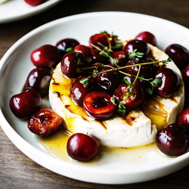 Honey Thyme and Sweet Cherry Grilled Brie