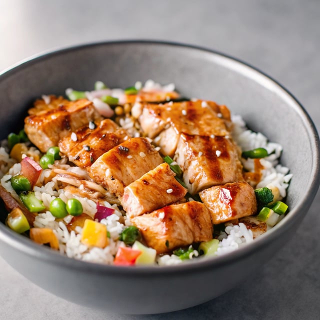 Hot Honey Crispy Salmon Bowls