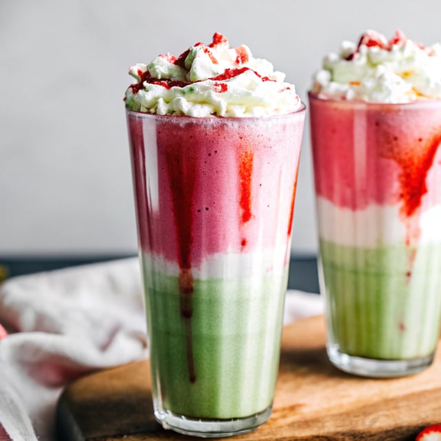 Iced Strawberry Milk Matcha Latte