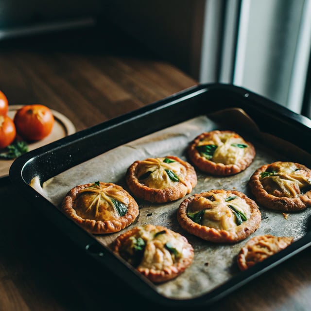 Jack-O-Lantern Spinach Stuffed Pastries