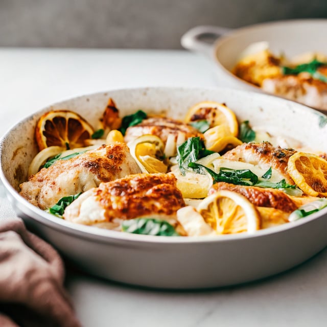 Lemon Butter Spinach and Artichoke Chicken