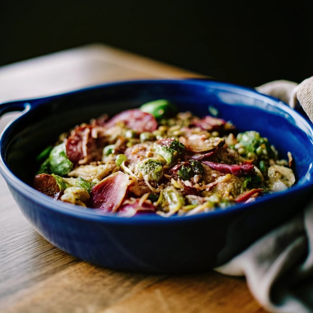 Manchego Brussels Sprout + Prosciutto Spaghetti w/Brown Butter Pistachio Pangrattato.