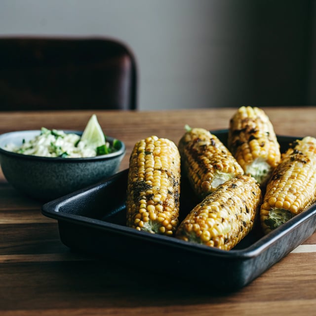Mexican Grilled Corn with Green Chile Honey Butter