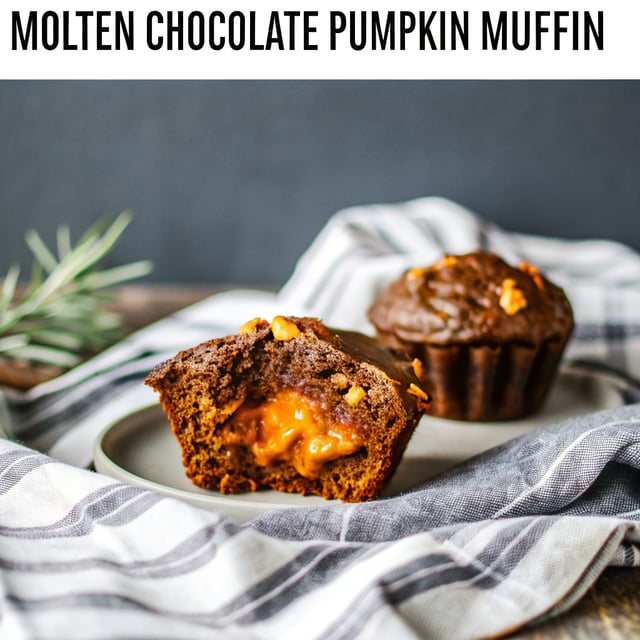 Molten Chocolate Pumpkin Muffins