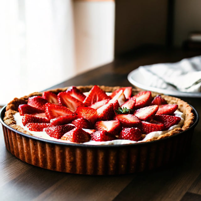 No Fuss Strawberry Cream Pretzel Tart
