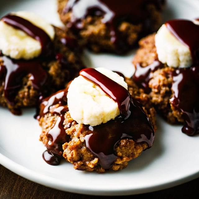 Oatmeal Cookie Banana Crisp with Chocolate Kahlua Sauce