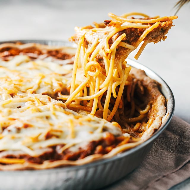 One-Pan Cheesy Spaghetti Pie