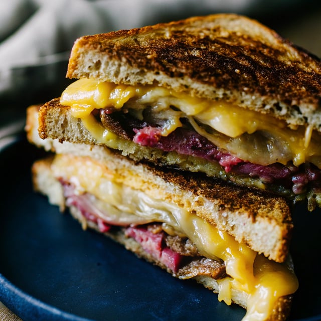 Pastrami and Caramelized Onion Grilled Cheese.