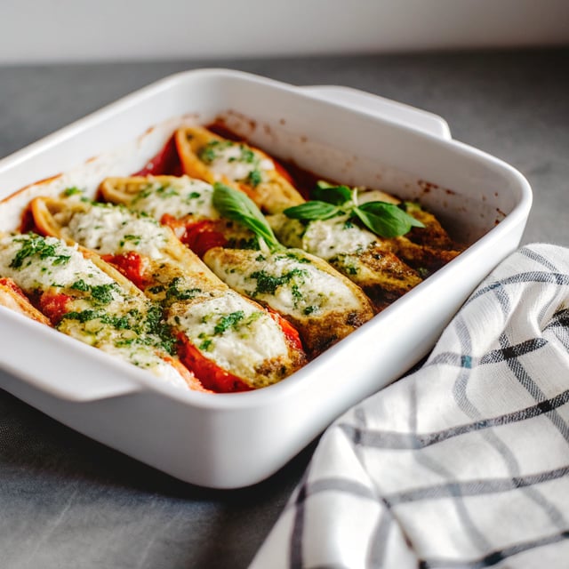 Pesto Cheese Stuffed Shells