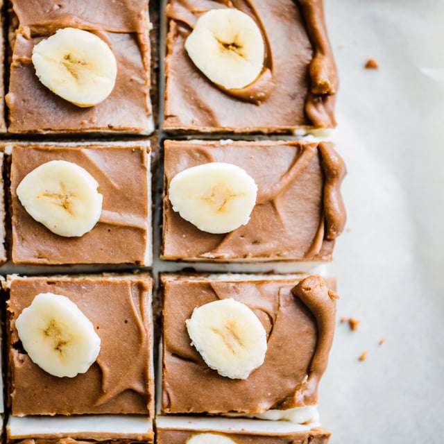 Raw Chocolate Banana Cashew Cream Pie Bars