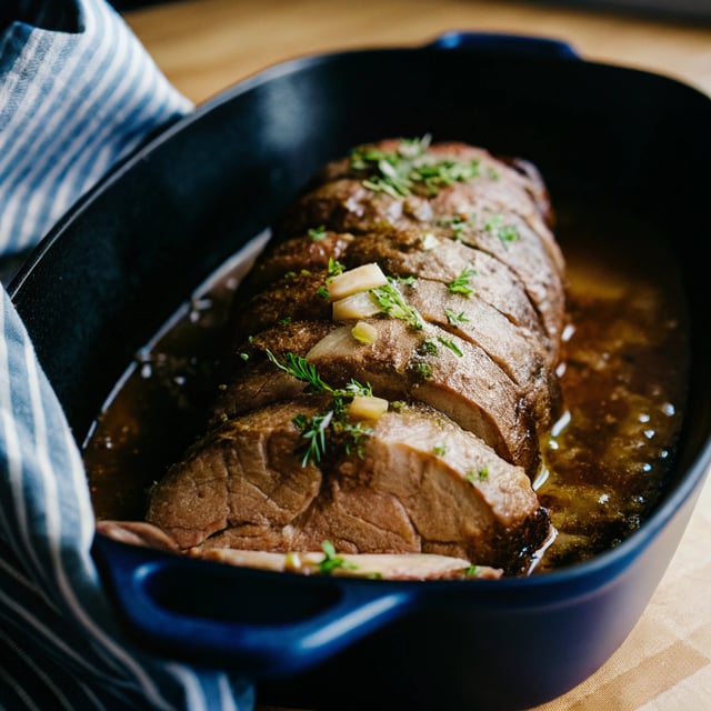 Roasted Beef Tenderloin with French Onion Au Jus