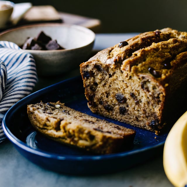 Salty Chocolate Chunk Rye Banana Bread