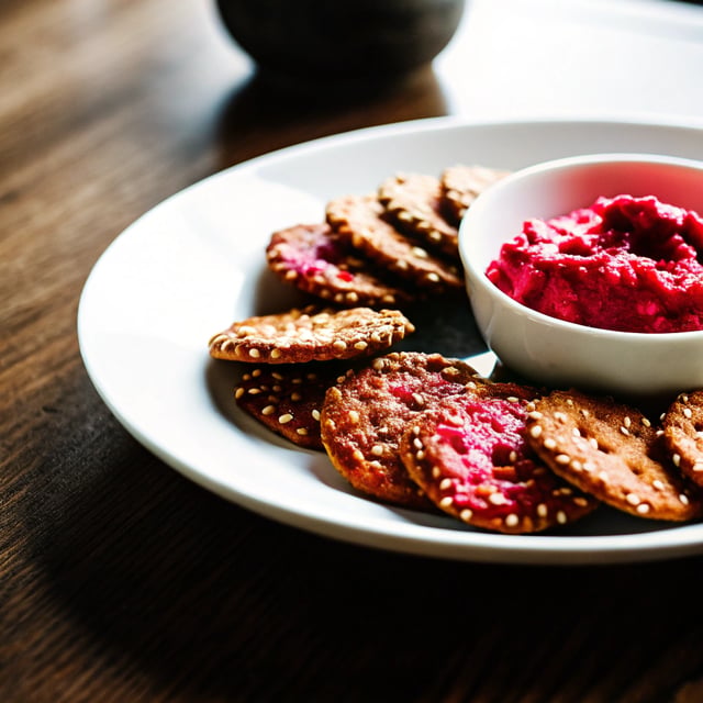 Sesame Crackers with Cranberry Cheese Spread