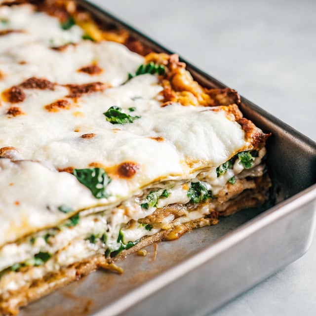 Sheet Pan White Pesto Lasagna