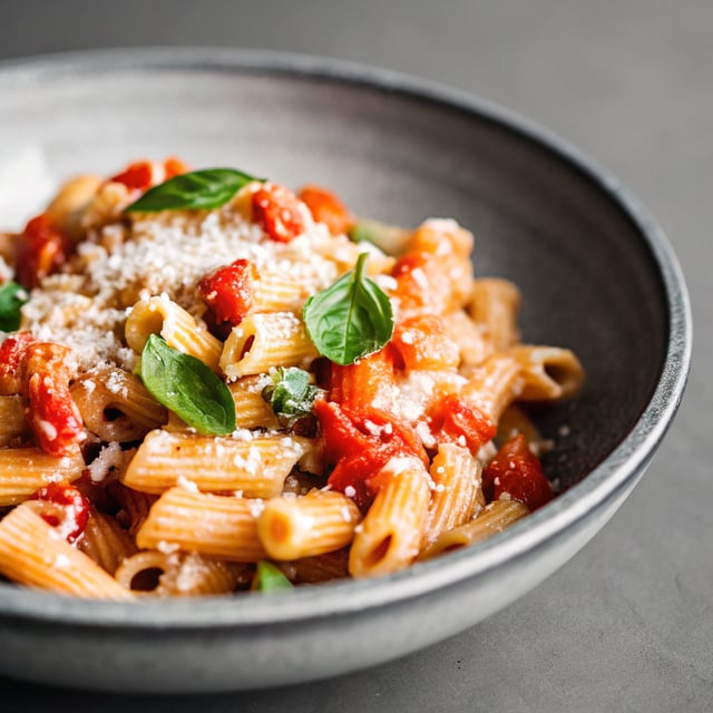 Simple Roasted Red Pepper Pasta.