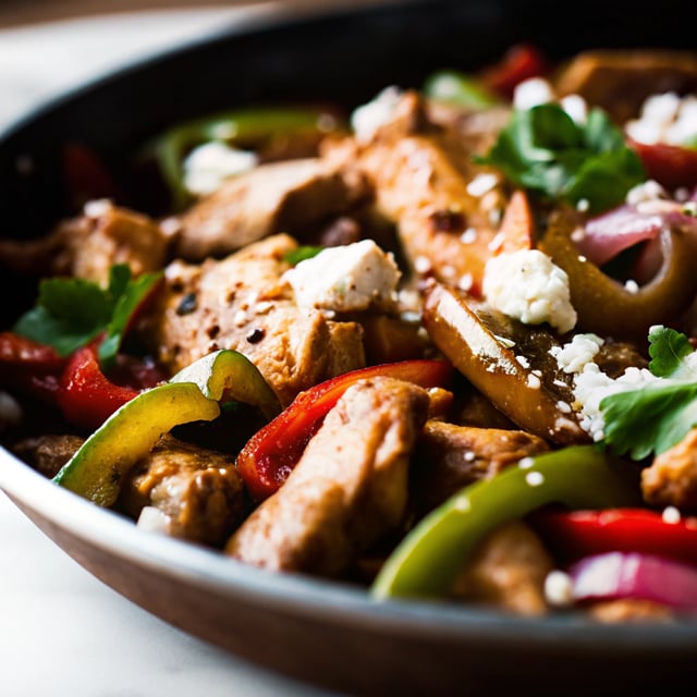 Skillet Creamy Green Chile Chicken Fajitas