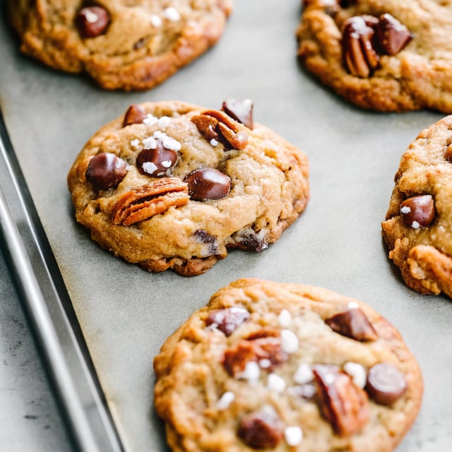 Slice n' Bake Salted Chocolate Butter Pecan Cookies