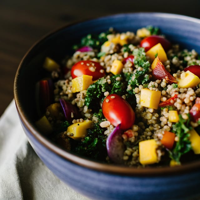 Southwest Mango, Kale, and Quinoa Chopped Salad