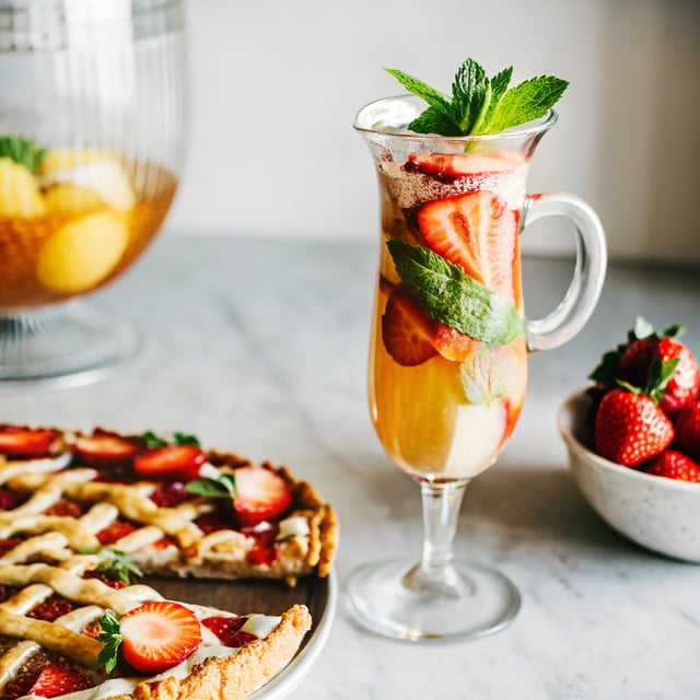 Strawberry Melon Elderflower Pimms Cup