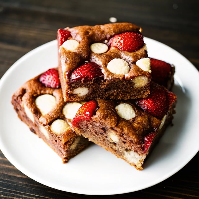 Strawberry White Chocolate Blondies