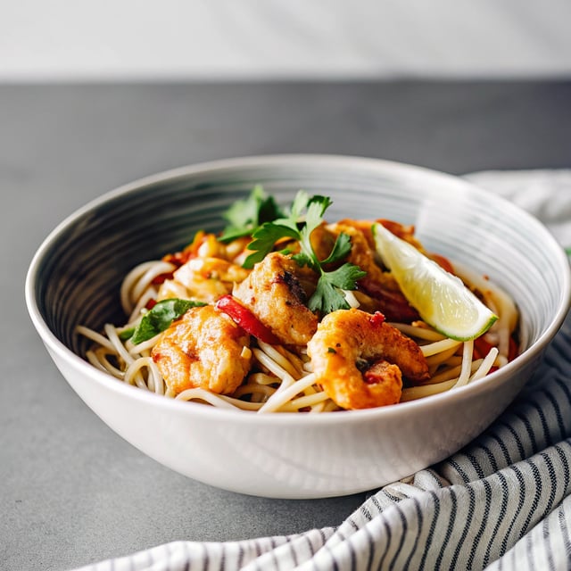 Thai Shrimp Curry and Peanut Noodles
