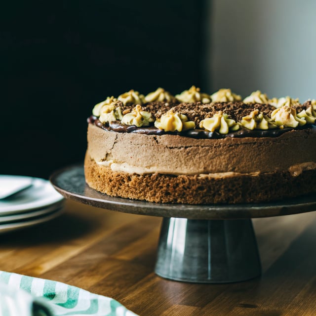 Triple Layer Espresso Chocolate Mousse Cake