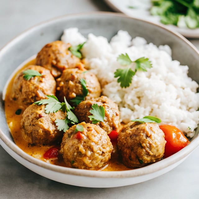 Weeknight 30 Minute Coconut Curry Chicken Meatballs