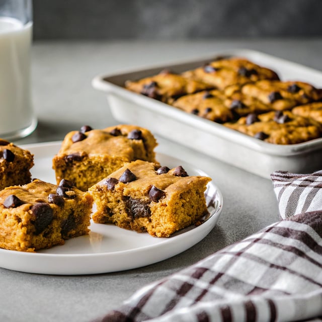 Whole Wheat Chocolate Chip Pumpkin Cookie Bars