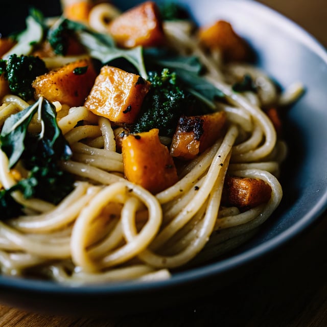 Winter Squash Carbonara with Broccoli Rabe and Sage.
