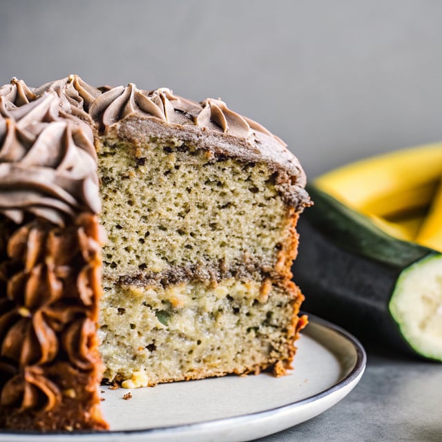Zucchini Banana Cake with Coffee Frosting