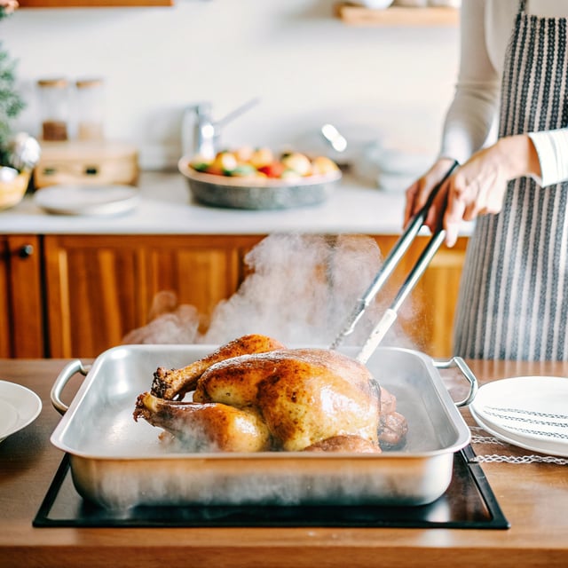 Cooking the turkey