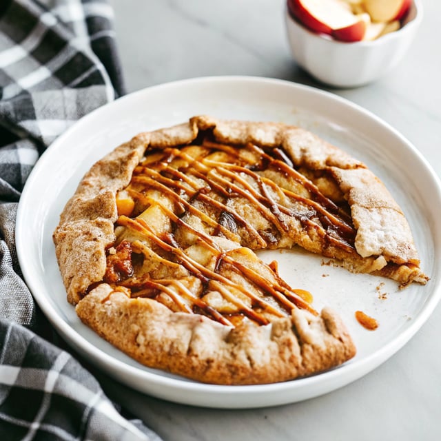 Apple & Butternut Squash Galette with Chai Buckwheat Crust and Coconut Caramel Drizzle (Gluten-Free)