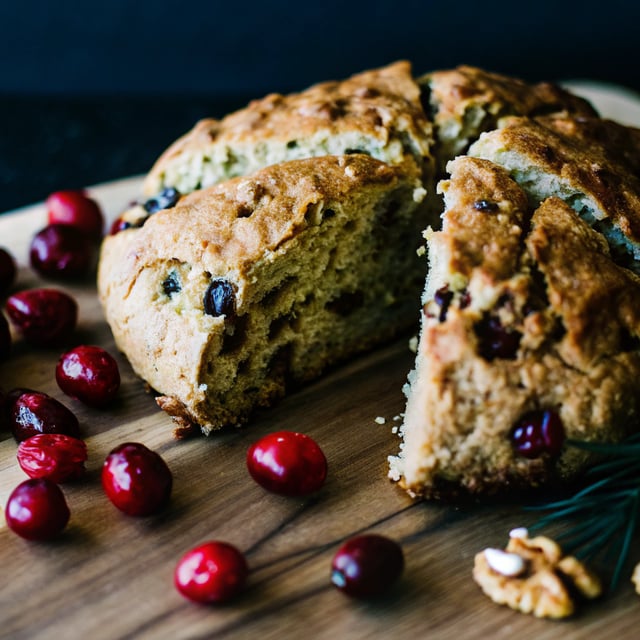 Gluten-Free Irish Soda Bread with Cranberries + Walnuts