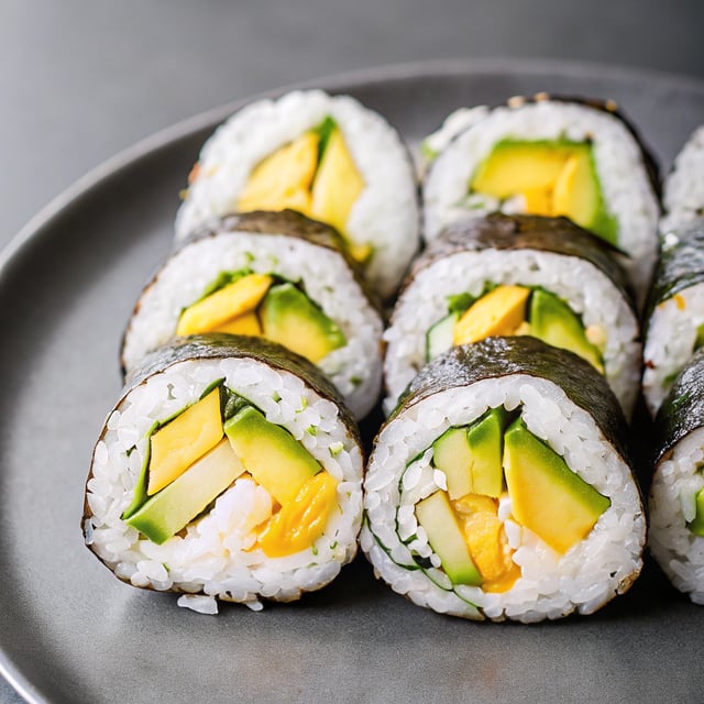 Avocado Cucumber Sushi Roll