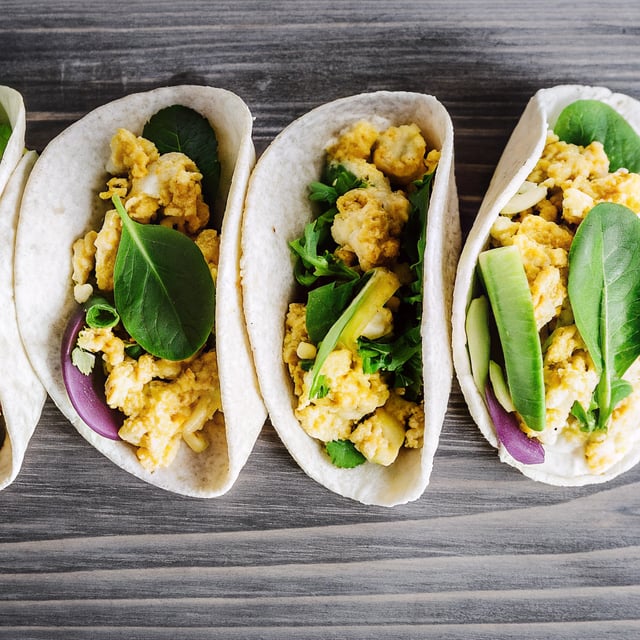 Avocado Tomatillo Breakfast Tacos