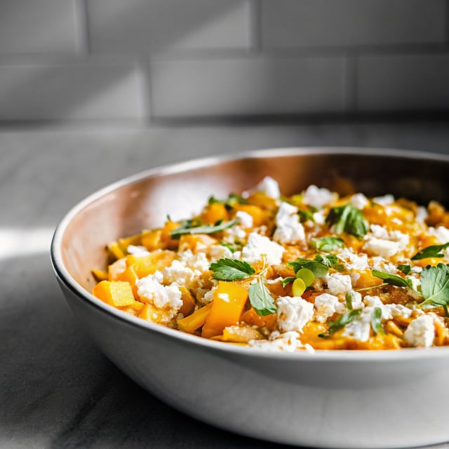 Butternut Squash Pasta with Chili Oil, Feta & Mint