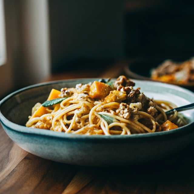 Butternut Squash Pasta with Walnuts & Sage