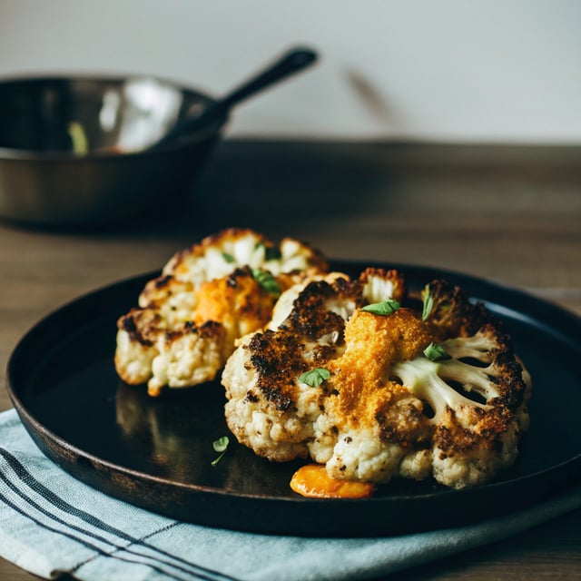 Cauliflower Steaks with Romesco Sauce