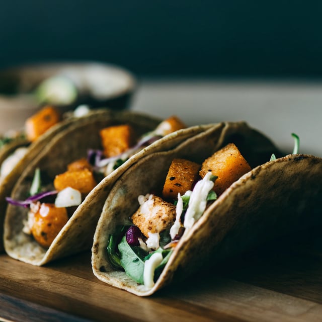 Crispy Butternut Squash & Poblano Tacos
