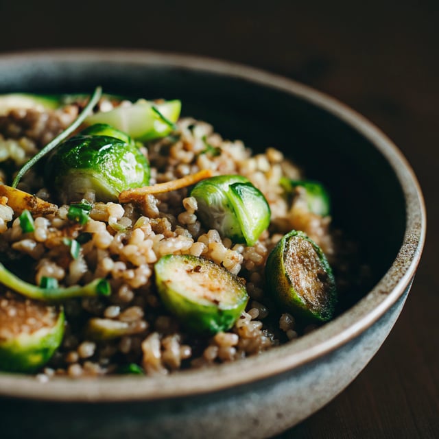 Farro Fried Rice with Brussels Sprouts