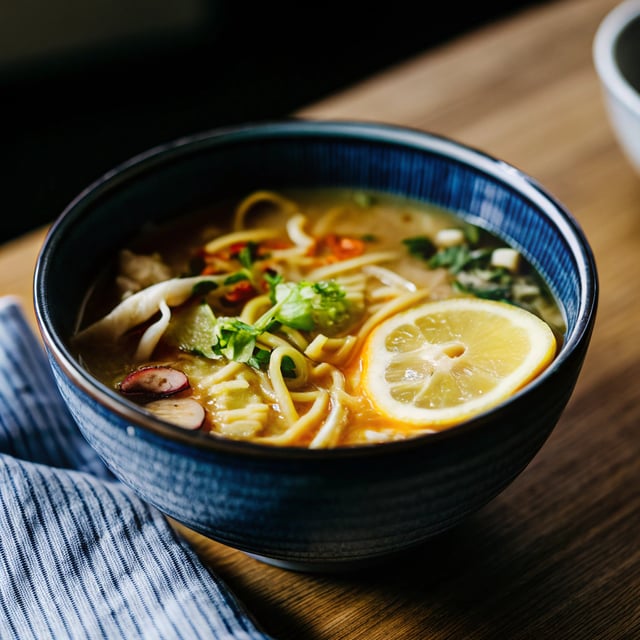 Golden Turmeric Noodle Miso Soup