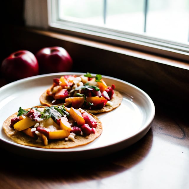Green Chile Peach Tostadas