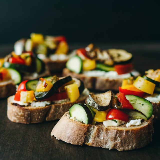 Grilled Ratatouille Tartines