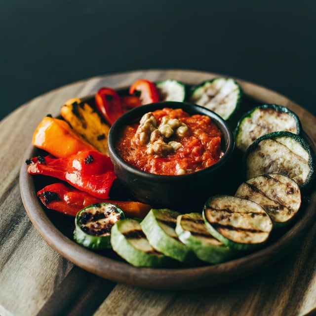 Grilled Veggies with Romesco Sauce