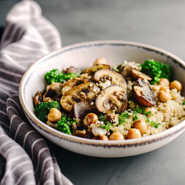 Kale Pesto Mushroom Pistachio Bowls