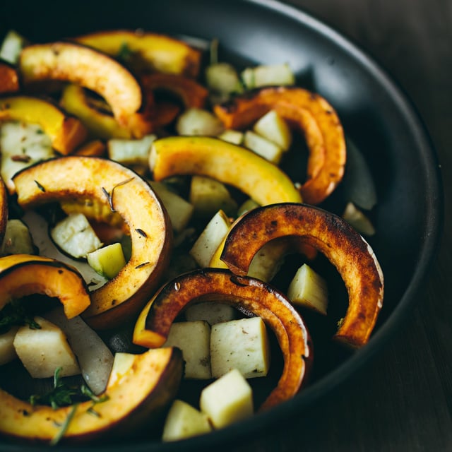 Roasted Delicata Squash with Apples
