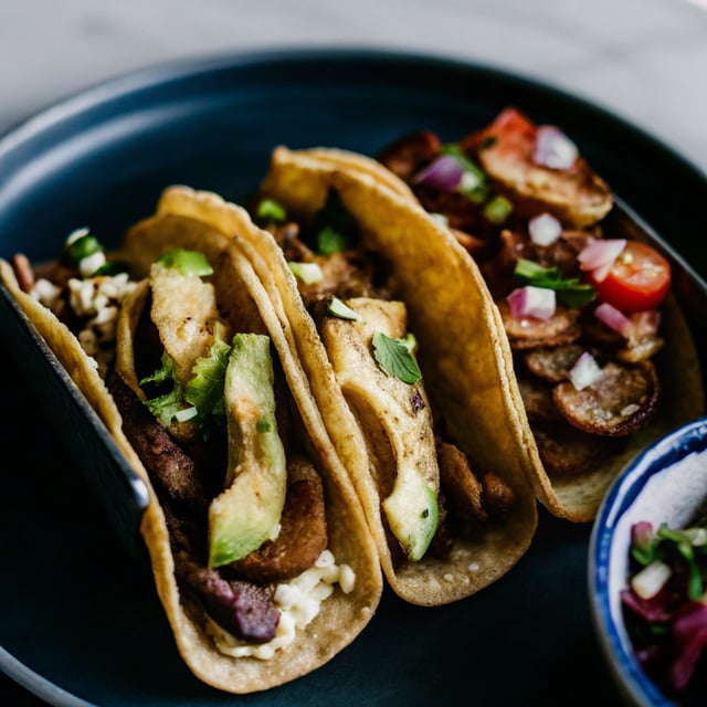 Shiitake “Bacon” & Egg Breakfast Tacos