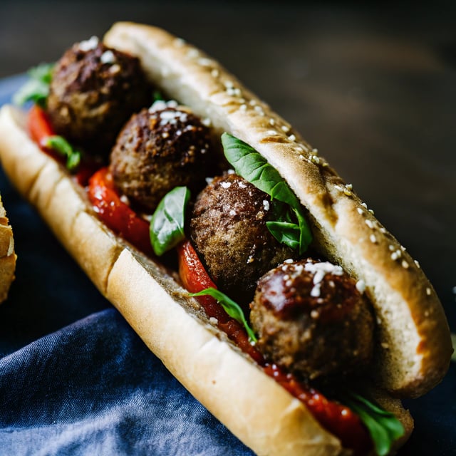 Vegan Black Bean Meatball Sub