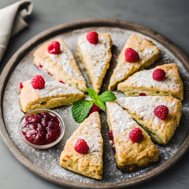 Vegan Scones with Raspberries